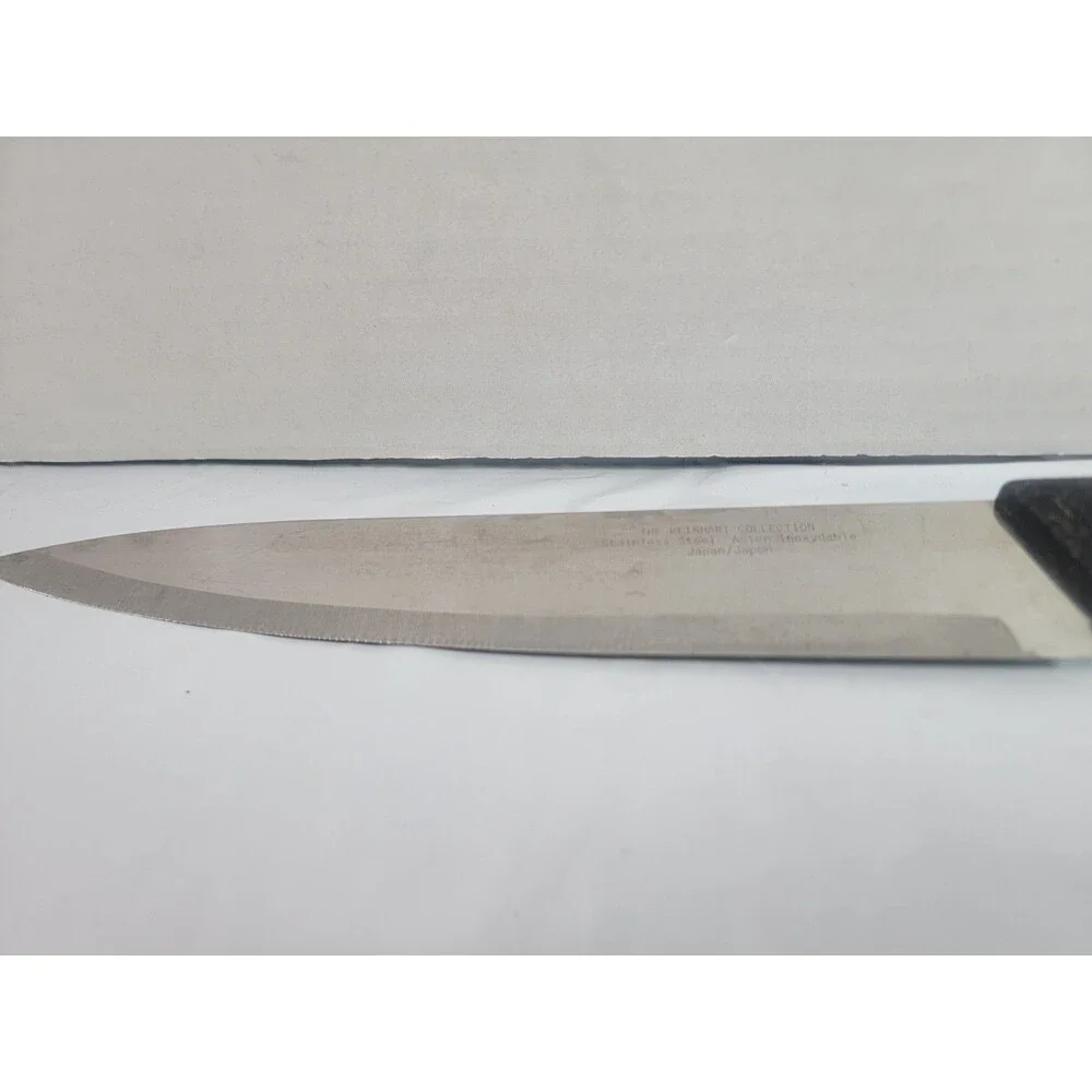 The Reinhart Collection Japan Stainless Steel Serrated Chef Knife Black Handle